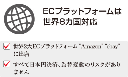 ECプラットフォームは世界8カ国対応