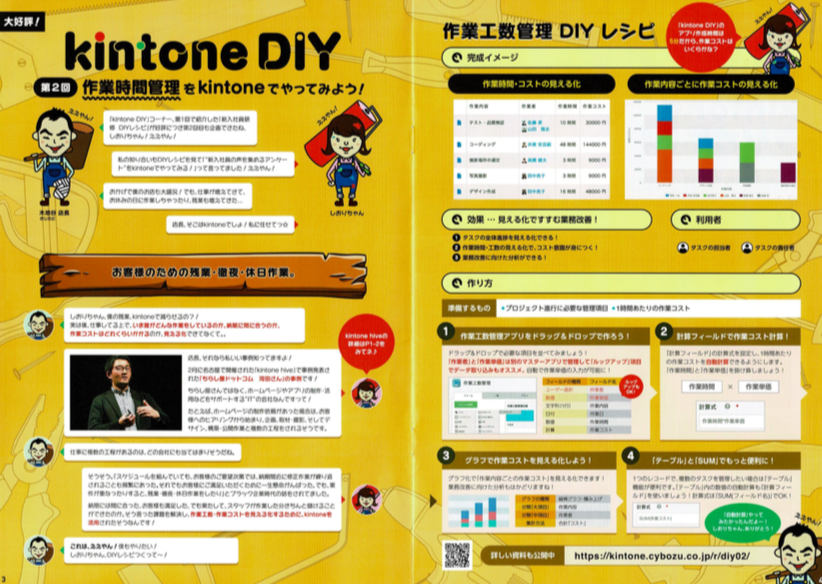 kintone MAGAZINE内のkintone DIYページに掲載された当社記事の画像